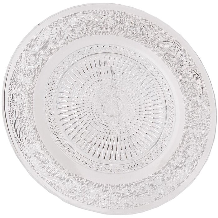 Clayre & Eef 6GL0224 Piatto da portata Ø 25 cm Vetro Rotondo