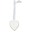 Elegante cuore in legno smaltato bianco
