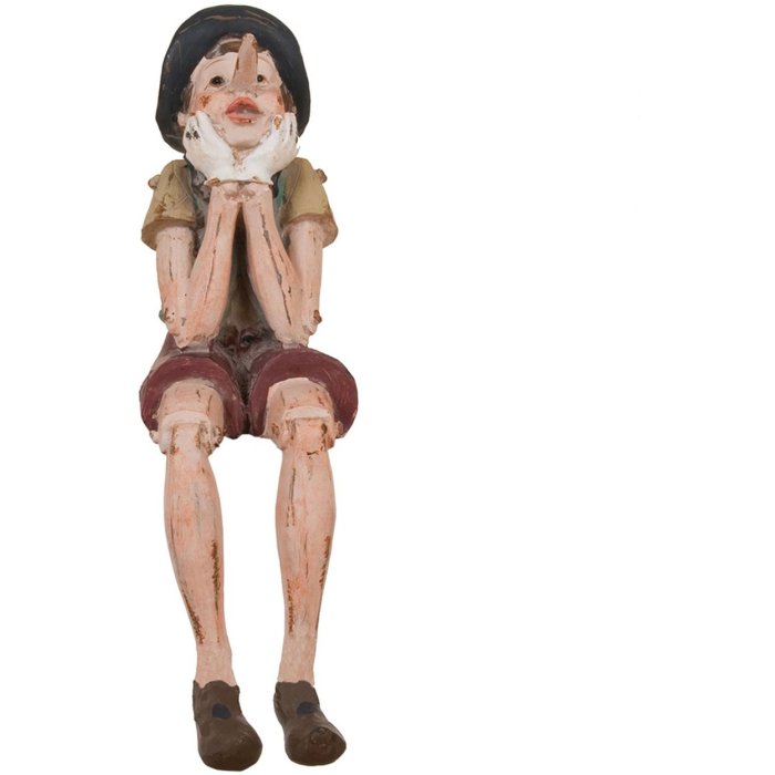 Figura di bambola seduta ragazzo 14x8,5x29 cm