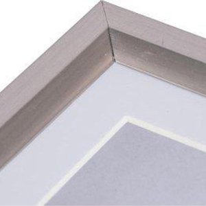 Henzo Cornice in plastica Metallica grigio scuro 10x15 cm con passepartout 5x7 cm