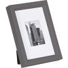 Henzo Cornice in plastica Metallica grigio scuro 10x15 cm con passepartout 5x7 cm