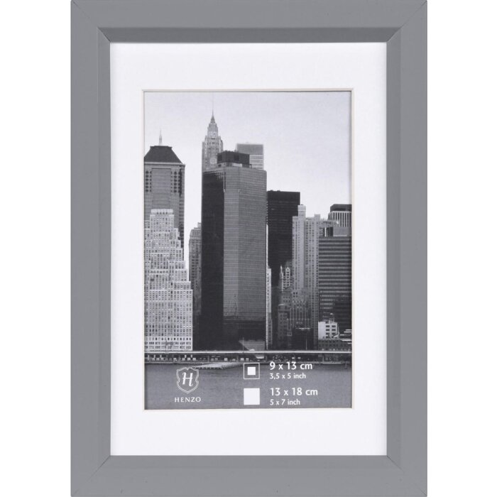 Cornice in plastica Henzo METALLICA argento 13x18 cm con passepartout 9x13 cm