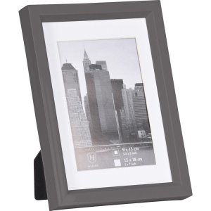 Henzo Cornice in plastica METALLICA 13x18 cm grigio scuro con passepartout 9x13 cm