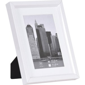 Cornice in plastica Henzo METALLICA bianca 15x20 cm con passe-partout 10x15 cm