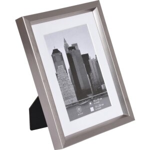 Cornice in plastica Henzo Metallica grigio scuro 15x20 cm con passe-partout 10x15 cm