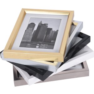 Cornice in plastica Henzo Metallica grigio scuro 15x20 cm con passe-partout 10x15 cm