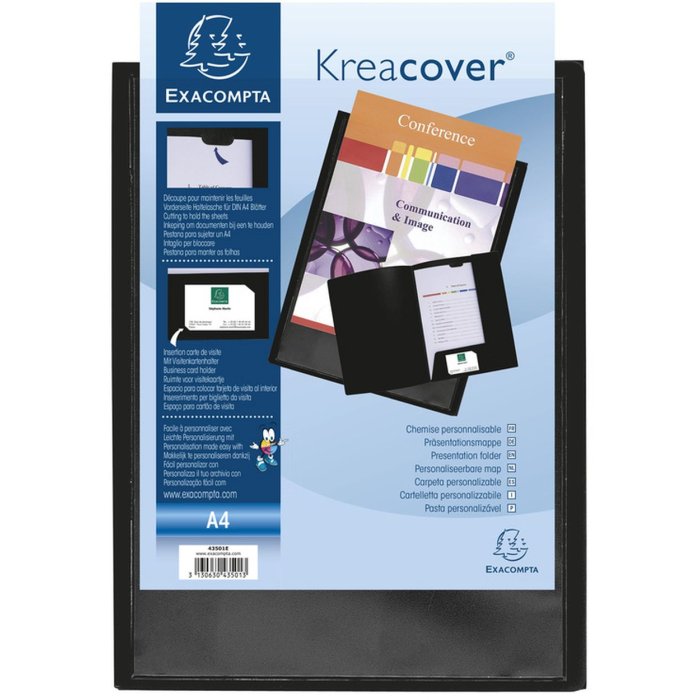 Cartella di presentazione in PP Krea Cover, per formato DIN A4 Nero
