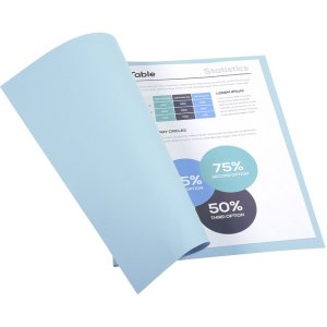 Confezione da 100 cartelline in cartone riciclato 250g Foldyne Forever, per formato A4 Azzurro