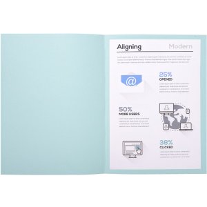 Confezione da 100 cartelline in cartone riciclato 250g Foldyne Forever, per formato A4 Azzurro