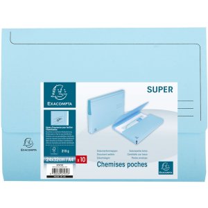 Confezione da 10 cartelline A4 con cappuccio blu