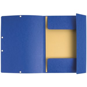 Cartella con 3 lembi ed elastico Cartoncino Manila 400g-m2 - A4 Blu