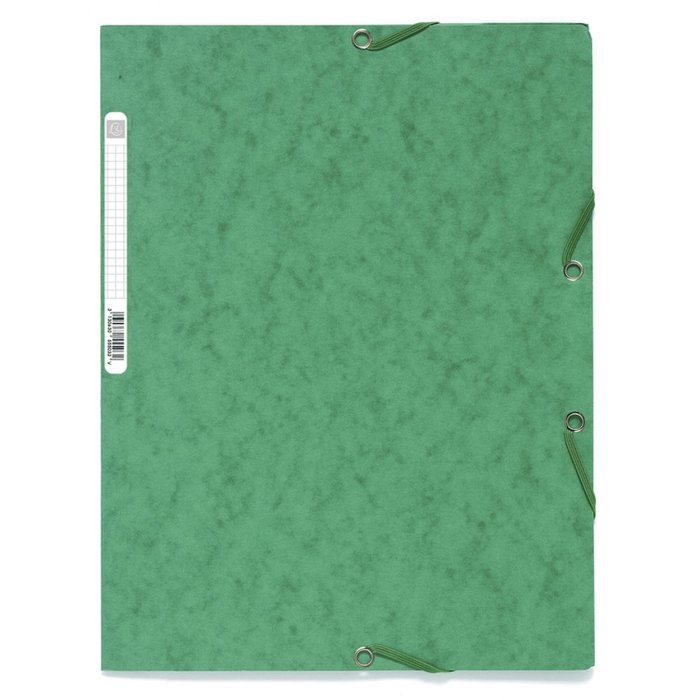 Cartella con 3 lembi ed elastico Cartoncino Manila 400g-m2 - A4 Verde