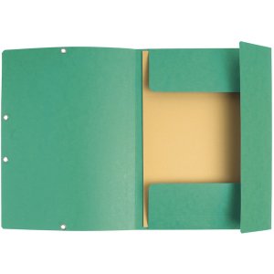 Cartella con 3 lembi ed elastico Cartoncino Manila 400g-m2 - A4 Verde