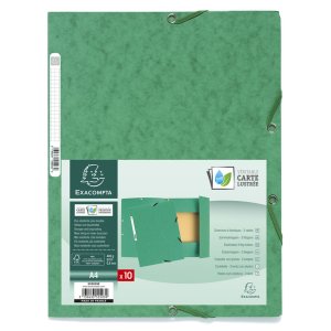 Cartella con 3 lembi ed elastico Cartoncino Manila 400g-m2 - A4 Verde