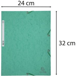 Cartella con 3 lembi ed elastico Cartoncino Manila 400g-m2 - A4 Verde