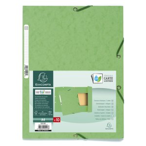 Cartella a 3 lembi con elastico Cartoncino Manila 400g-m2 - A4 Verde lime