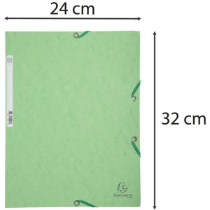 Cartella a 3 lembi con elastico Cartoncino Manila 400g-m2 - A4 Verde lime