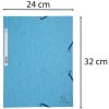 Cartella con 3 lembi ed elastico Cartoncino Manila 400g-m2 - A4 Turchese