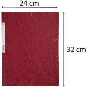 Exacompta Cartella con elastico 3 lembi Cartone Manila 400g din a4 cherry
