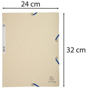 Exacompta Cartella con elastico 3 lembi Cartone Manila 400g DIN A4 avorio