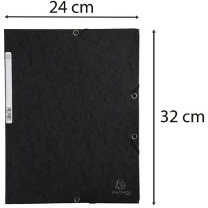 Cartella Exacompta elastica 3 lembi Manila cartone 355g DIN A4 nero