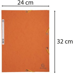 Raccoglitore con elastico e 3 lembi in cartoncino Manila 355 g, per formato DIN A4 Arancione