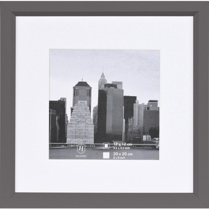 Cornice in plastica Henzo METALLICA 20x20 cm grigio scuro con passe-partout 12x12 cm