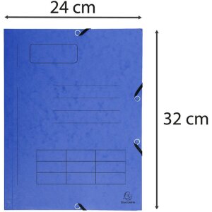 Raccoglitore con elastico, 3 lembi e stampa organizzativa in cartoncino Manila da 355 g, per formato A4, colori assortiti