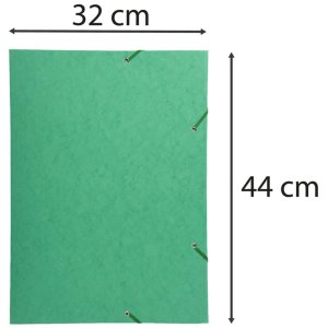 Cartella con elastico e 3 lembi Cartone Manila 600g Nature Future, per formato din a3 Verde