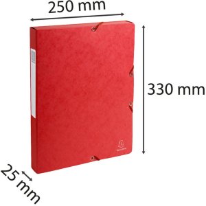 Scatola darchivio Exabox dorso 25 mm con etichetta Manila cartone 600g Nature Future, DIN A4 Rosso