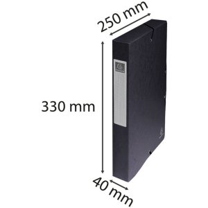 Archivio Scatola Exabox Spine 40mm Etichetta Manila Cartone Natura Futuro DIN A4 Nero
