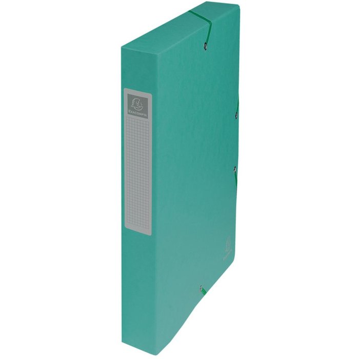 Archivio Scatola Exabox Spine 40mm Etichetta Manila Cartone Natura Futuro DIN A4 Verde