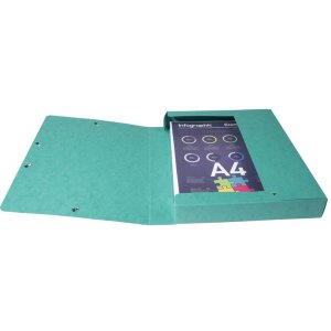 Archivio Scatola Exabox Spine 40mm Etichetta Manila Cartone Natura Futuro DIN A4 Verde