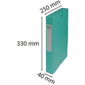 Archivio Scatola Exabox Spine 40mm Etichetta Manila Cartone Natura Futuro DIN A4 Verde