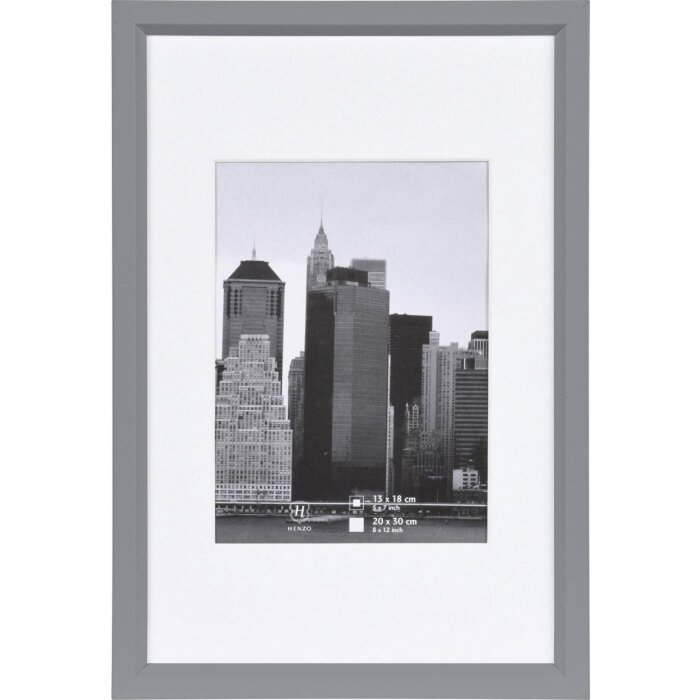 Cornice in plastica Henzo Metallica argento 20x30 cm con passe-partout 13x18 cm