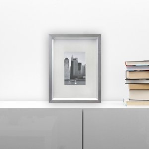 Cornice in plastica Henzo Metallica argento 20x30 cm con passe-partout 13x18 cm