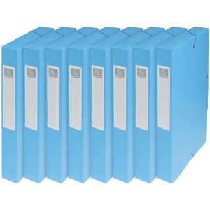 Archivio Scatola Exabox Spine 40mm Etichetta Manila Cartone Natura Futuro DIN A4 Turchese