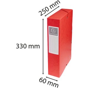 Scatola darchivio Exabox dorso 60 mm con etichetta in cartone Manila Nature Future, DIN A4 rosso