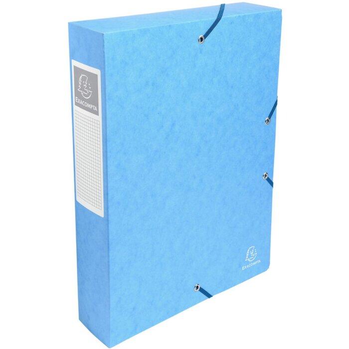Scatola archivio Exabox Spine 60 mm con etichetta Manila Cartone Natura Futuro A4 Turchese