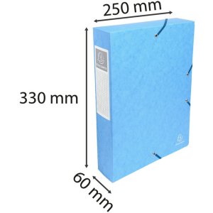 Scatola archivio Exabox Spine 60 mm con etichetta Manila Cartone Natura Futuro A4 Turchese