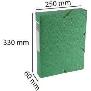 Exabox dorso 60mm con etichetta Manila cartone Scotten Nature Future, DIN A4 Verde