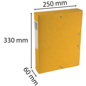 Scatola darchivio Exabox dorso 60 mm con etichetta Manila cartone Scotten Nature Future, DIN A4 Giallo