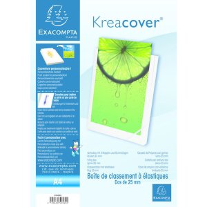 Scatola darchivio PP 700µ dorso 25mm Copertina Krea, DIN A4 Bianco