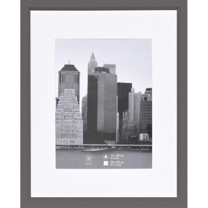 Cornice in plastica Henzo METALLICA 24x30 cm grigio scuro con passe-partout 15x20 cm