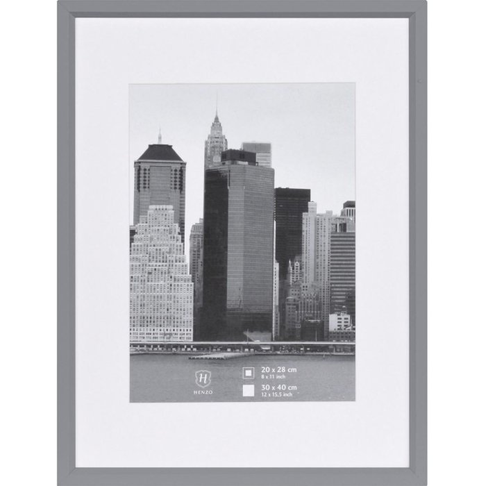 Cornice in plastica Henzo METALLICA argento 30x40 cm con passepartout 20x28 cm