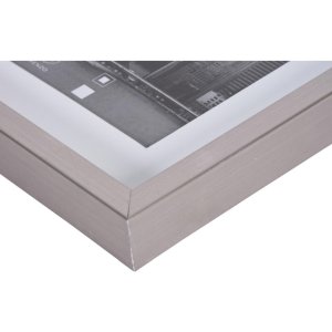 Henzo Cornice in plastica Metallica grigio scuro 30x40 cm con passepartout 20x28 cm