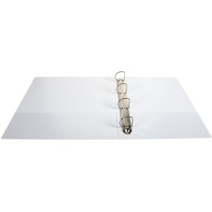 Raccoglitore ad anelli in robusto PP da 2,8 mm con 4 anelli da 40 mm a forma di D e dorso da 67 mm, 2 manicotti esterni e 2 interni, copertina in Krea, DIN A4 extra large Bianco