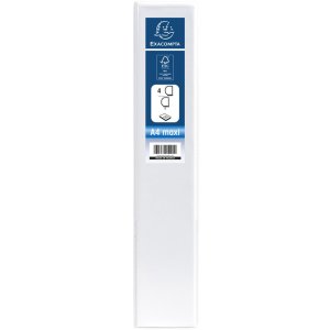 Raccoglitore ad anelli in robusto PP da 2,8 mm con 4 anelli da 40 mm a forma di D e dorso da 67 mm, 2 manicotti esterni e 2 interni, copertina in Krea, DIN A4 extra large Bianco