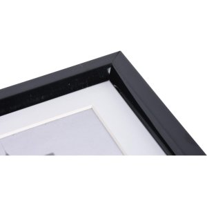 Henzo Cornice in plastica metallica 40x40 cm nera con passepartout 28x28 cm