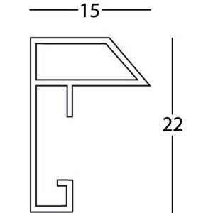 Henzo Cornice in plastica metallica 40x40 cm nera con passepartout 28x28 cm